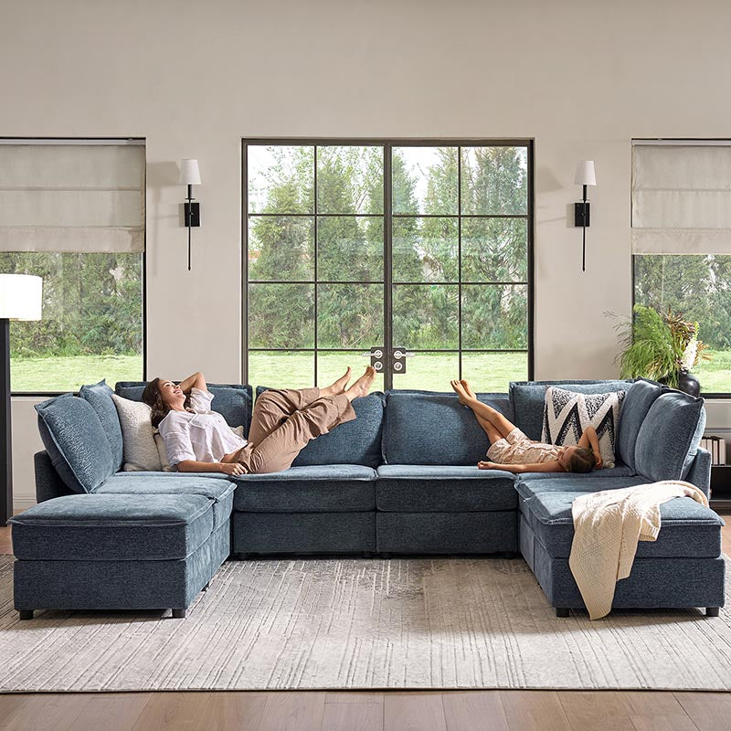 Harmetrix Oversized Soft Sectional Couch with Storage | Modern L-Shaped Sofa Bed with Hidden Compartment | Perfect for Living Room, Family Room & Small Spaces