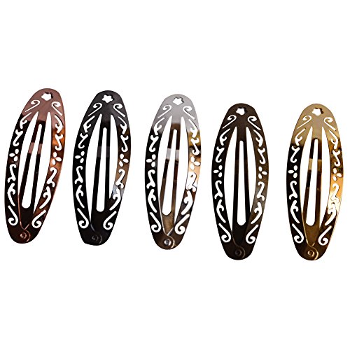 Vintage Hollow Carved Metal Hair Snap Clips for Women - Retro Hair Pins & Barrettes for Ponytails, Thick or Fine Hair - Perfect for Parties, Weddings & Everyday Styling