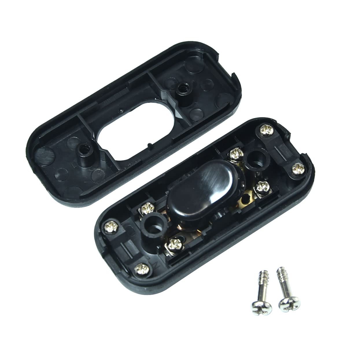Inline Cord Switch 250V 6A On/Off Dimmer Control - 2 Pack Black Replacement Power Switch for Table Lamps, Desk Lights, Bedside LED Lighting - Perfect for Home, Office, and Dorm Room Lighting Repair