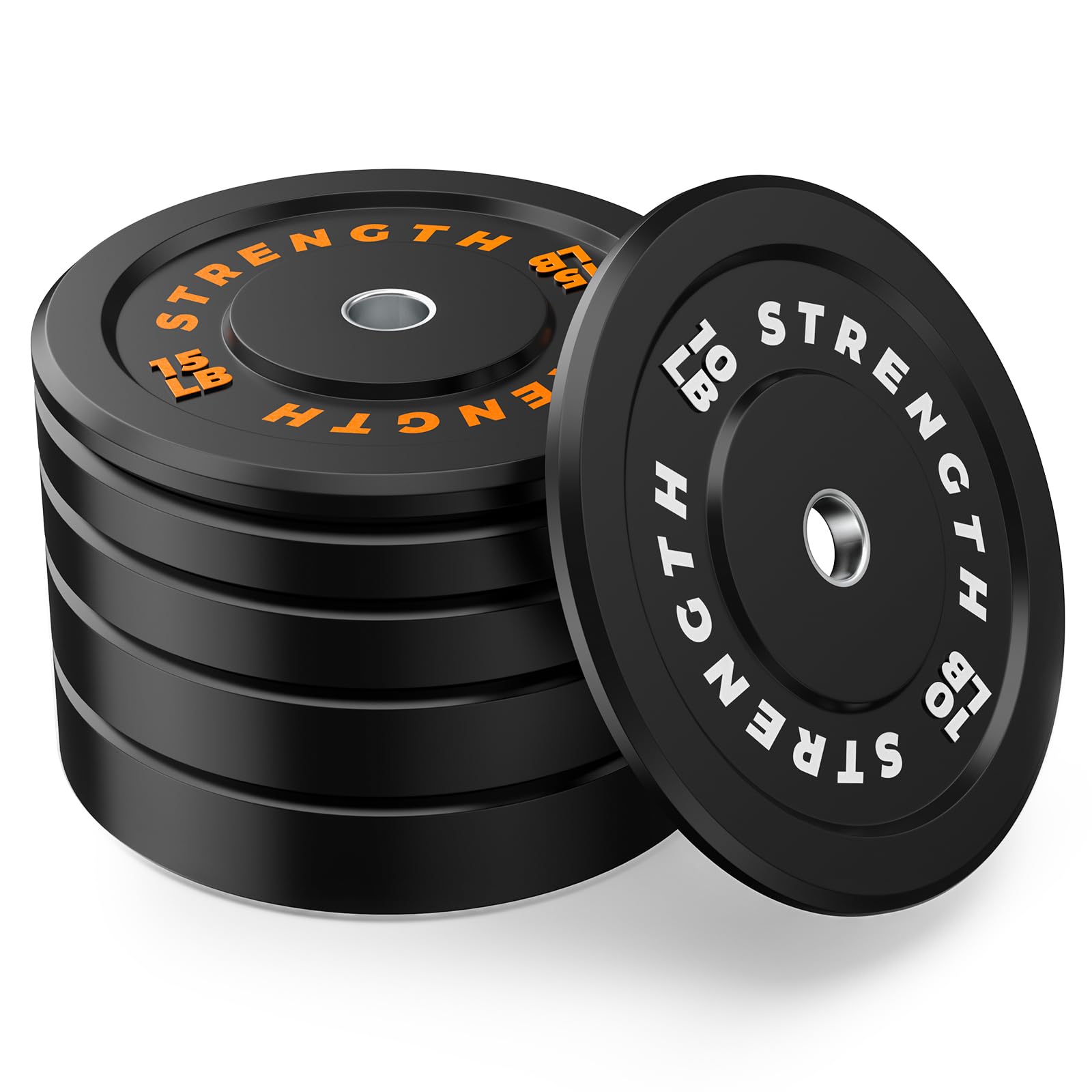 XDDIAS Olympic Bumper Plates Set - 2-Inch Rubber Weight Plates with Steel Insert for Weightlifting, CrossFit & Strength Training - Sold as Single, Pairs or Full Sets - Perfect for Home Gym, Commercial Gym & Powerlifting Workouts