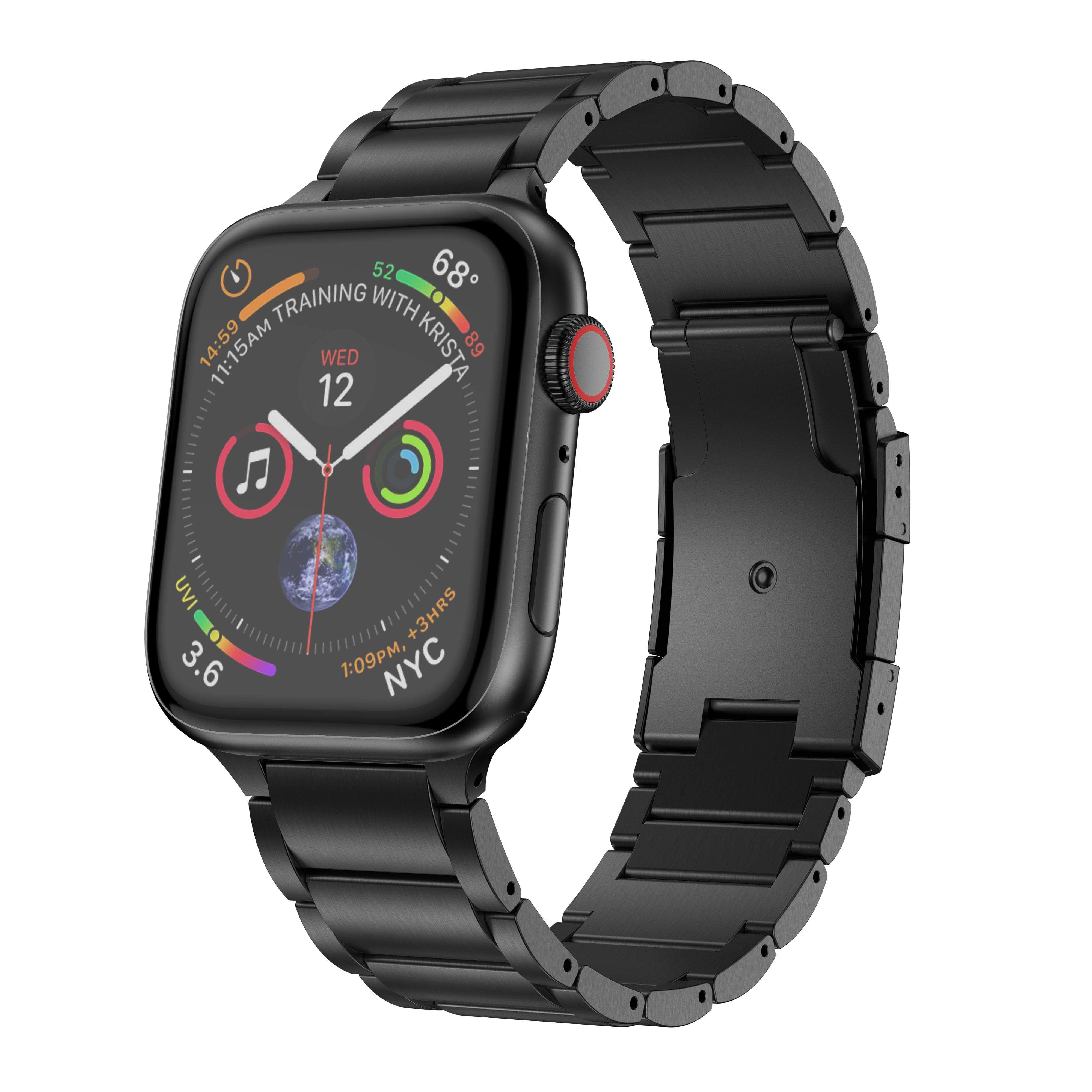 Apple Watch Series 6/5/4/3/SE Bands - 44mm/42mm/40mm/38mm Elastic Titanium Alloy Strap for Workout, Running & Daily Wear