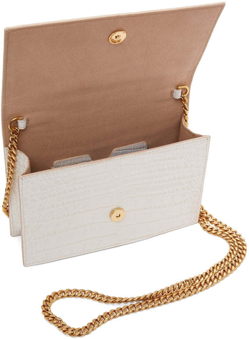 Skull Mini Bag Croc - Ivory Small Crossbody Purse for Women | Gothic Fashion Accessory for Concerts, Parties & Halloween Outfits