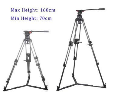 Professional Heavy Duty Video Camera Tripod with Fluid Drag Head - Stable Support for DSLR Camcorders, Perfect for Film Making, Live Streaming & Photography