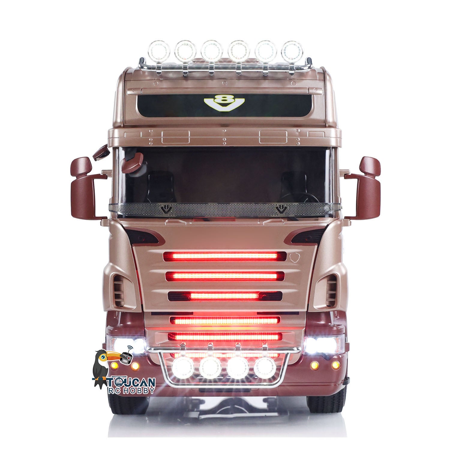1/14 Scale 3 Axles R620 6x4 RC Tractor Truck - High Roof Cabin, DIY Remote Control Lorry Car Model with RTR ST8 Radio System, ESC, Smoke & Light Effects - Perfect for Hobbyists, Collectors and RC Truck Racing Enthusiasts