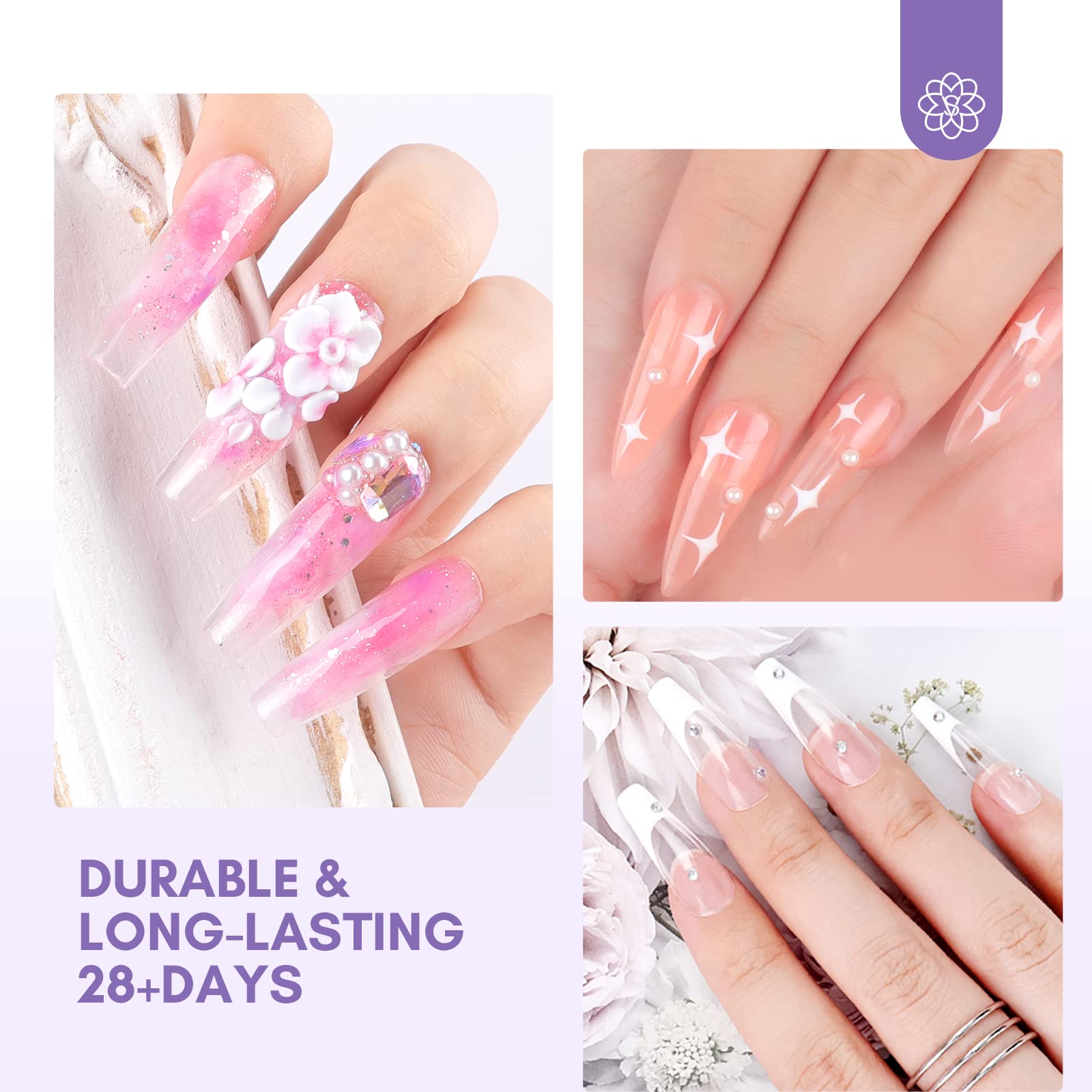 SAVILAND Professional Acrylic Nail Kit with Electric Drill - Clear Pink White Acrylic Powder & Liquid Set, Nail Brush & Tools for Beginners | DIY Nail Extensions & Home Salon Manicures | Perfect for Nail Art, French Tips & Gel Polish Application