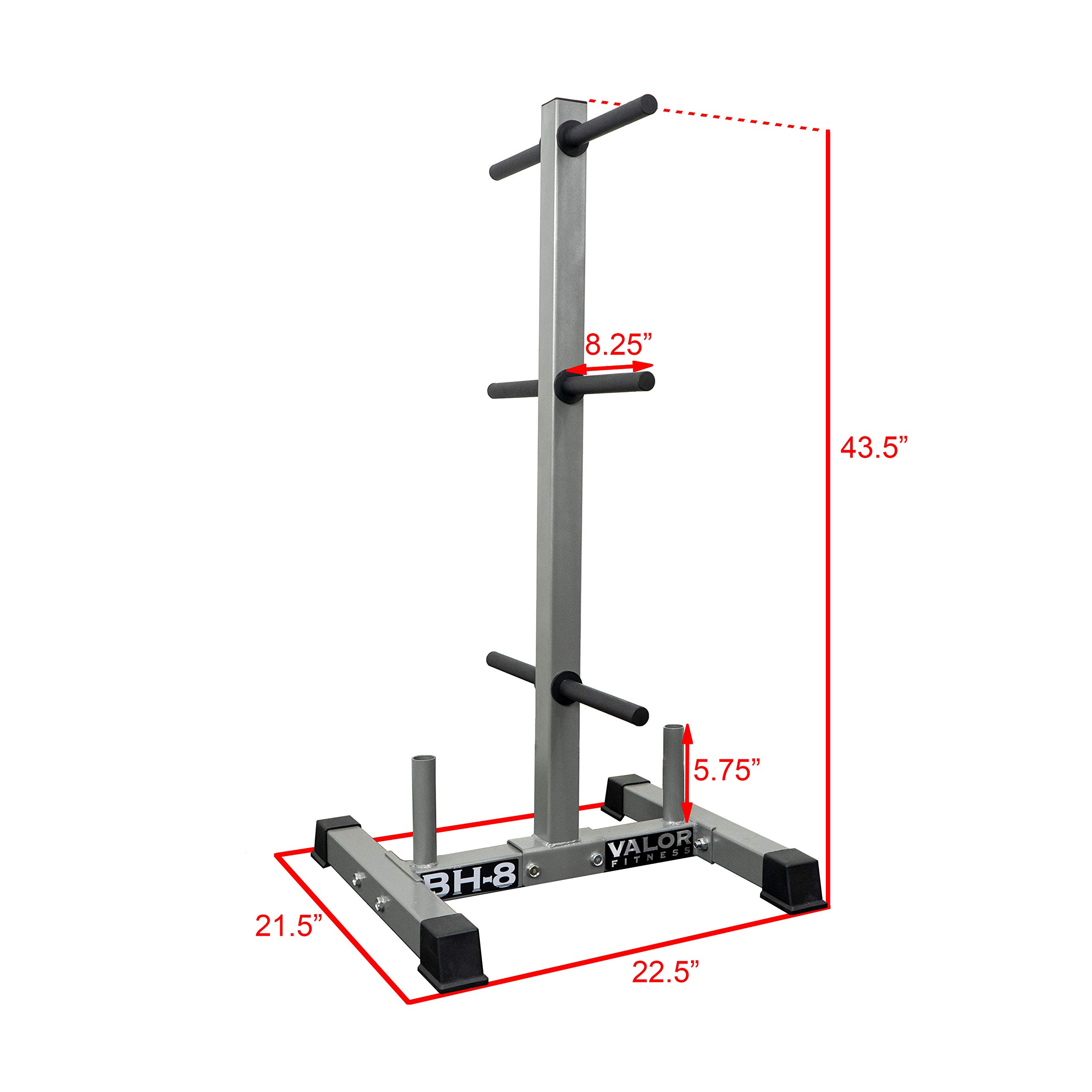 Valor Fitness Weight Rack for Olympic & Standard Plates - Heavy Duty Bumper Plate & Barbell Storage Organizer for Home Gym, Garage Workout Space - Perfect for Weightlifting, CrossFit & Strength Training