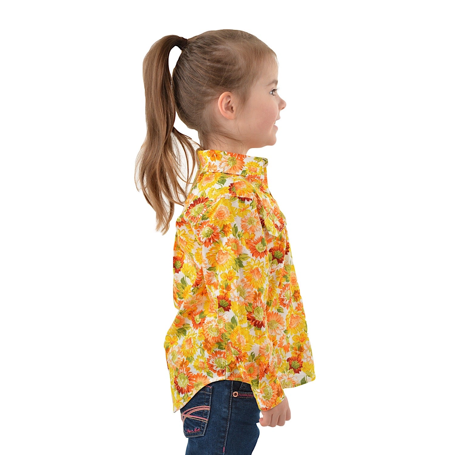 Hard Shell Kids Barbara Half Placket Long Sleeve Shirt - Yellow | Durable & Comfortable for Outdoor Play, School & Casual Wear