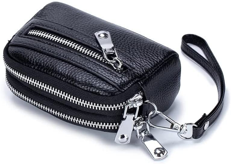 Women's Small PU Leather Wallet with Double Zipper - Slim Credit Card Holder & Coin Purse for Ladies and Girls (14x9x4.5cm) - Perfect for Everyday Use, Travel, and Gift Giving
