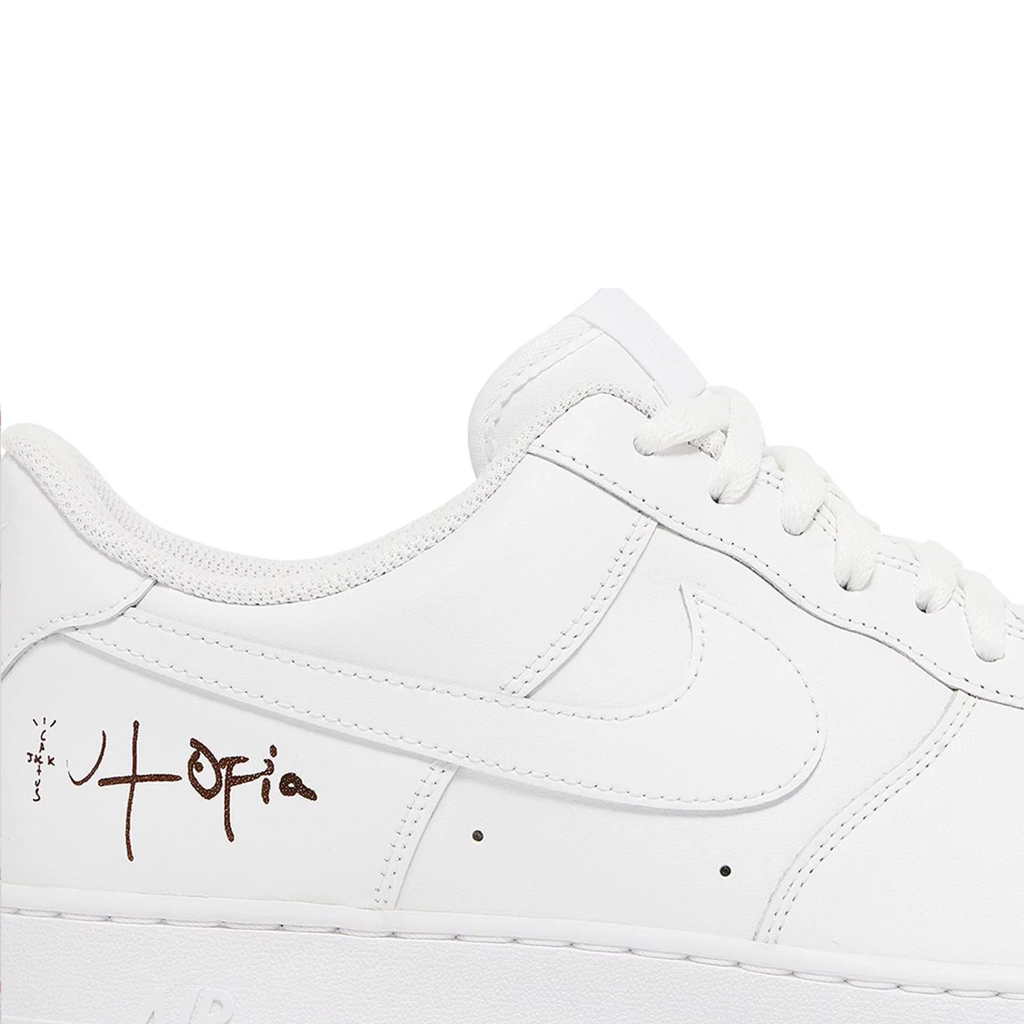 Nike Air Force 1 Low '07 x Travis Scott 'White Utopia Edition' Sneakers - Limited Edition White Leather Basketball Shoes for Men - Perfect for Streetwear, Sneaker Collection & Casual Wear