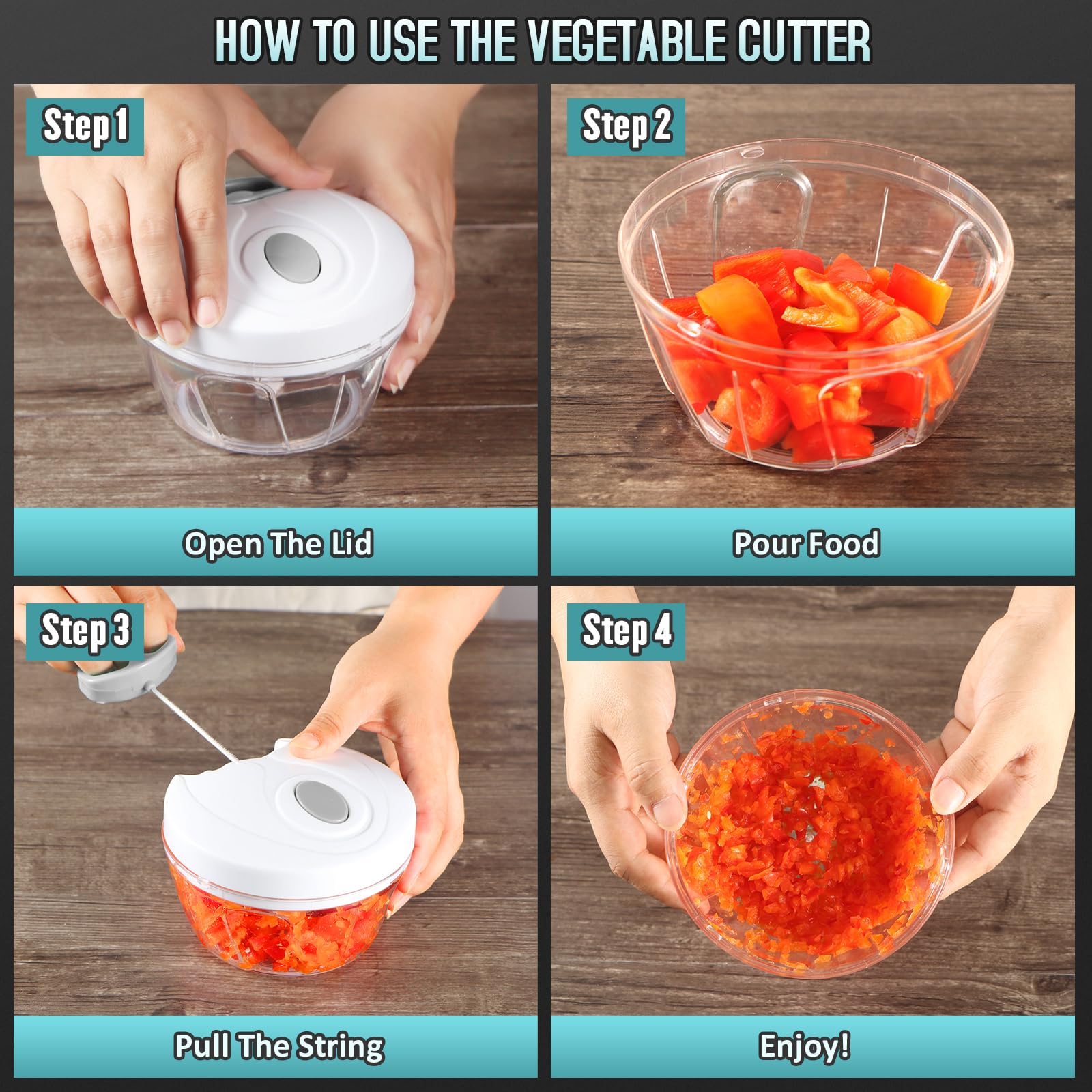 Premium Salad Spinner with Vegetable Chopper Set - Grey | Efficient Lettuce & Greens Dryer & Cutter | Durable BPA-Free Polypropylene | 1-Year Warranty | Perfect for Kitchen Prep, Healthy Meal Prep & Quick Salad Making