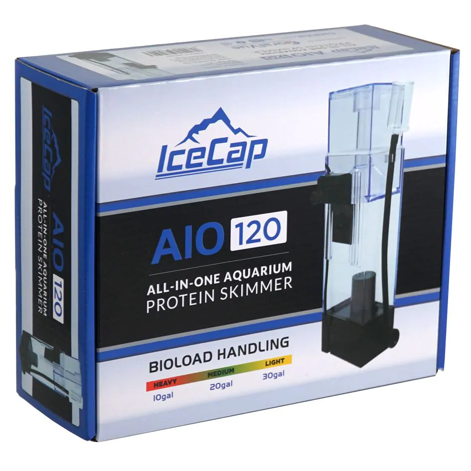 IceCap AIO 120 All-in-One Protein Skimmer for Saltwater Aquariums - Efficient Marine Tank Filtration System for Reef & Fish Tanks