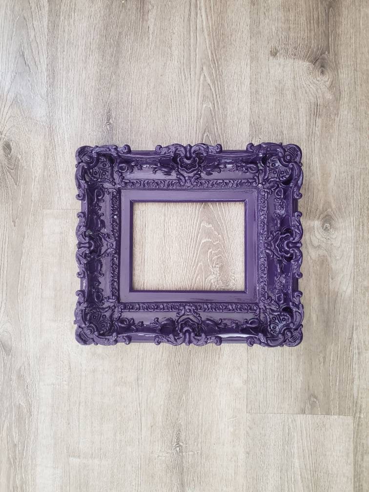 8.5x11 Purple Baroque Picture Frame - Elegant Photo Display for Wall Art, Home Decor & Photography - Perfect for Living Room, Bedroom & Office Decorations