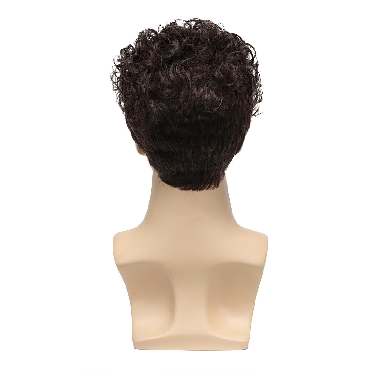 Men's Short Curly Wigs Dark Brown - Heat Resistant Synthetic Hair Wig for Cosplay, Halloween & Daily Use - Perfect for Costume Parties, Themed Events & Role Playing