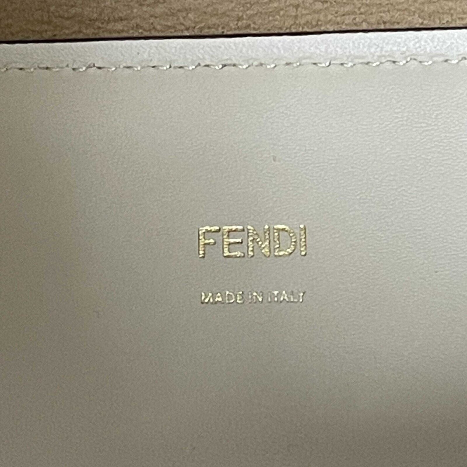 FENDI Plexiglass Handle Sunshine Medium Cream Shopper Tote Bag with Adjustable Shoulder Strap | Luxury Designer Handbag for Women | Perfect for Work, Travel & Everyday Use