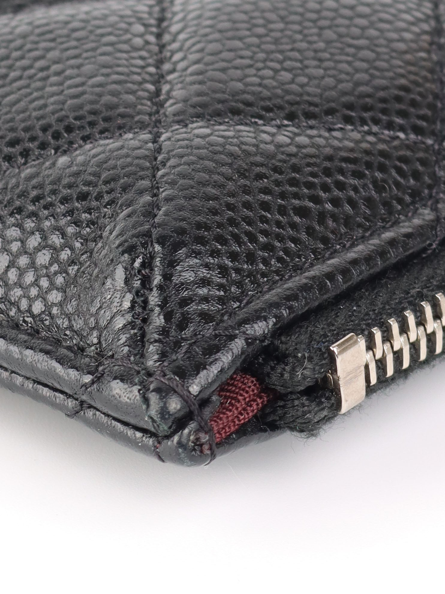 Chanel Black Caviar Leather Long Card Holder with Silver Hardware - Luxury Slim Wallet for Women, Perfect for Everyday Use & Travel