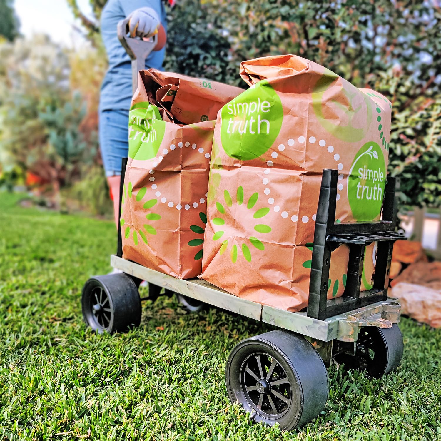 Mighty Max Collapsible Outdoor Utility Wagon - 250lb Capacity All-Terrain Cart with Cooler Wheels & Rod Holders for Fishing, Camping, Gardening & Yard Work | Heavy Duty Camo Folding Wagon for Beach, Tailgating & Outdoor Adventures