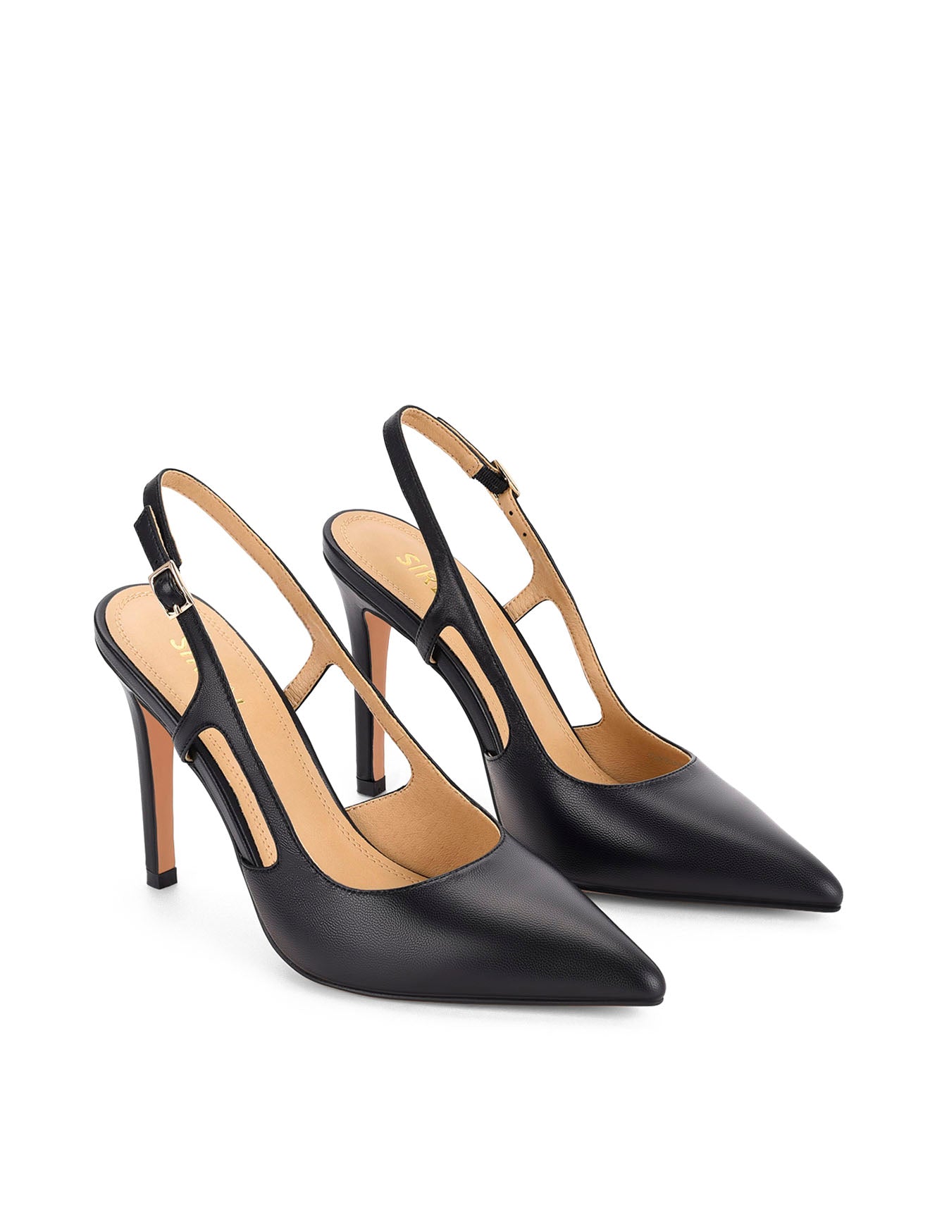 Cipriani Women's Black Leather Stiletto Pump Heels - Elegant Dress Shoes for Parties, Weddings & Evening Events