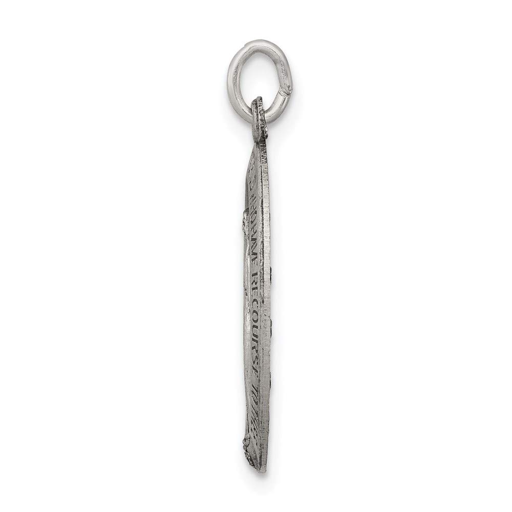 Antiqued Sterling Silver Our Lady Graces Pendant - Religious Jewelry Gift