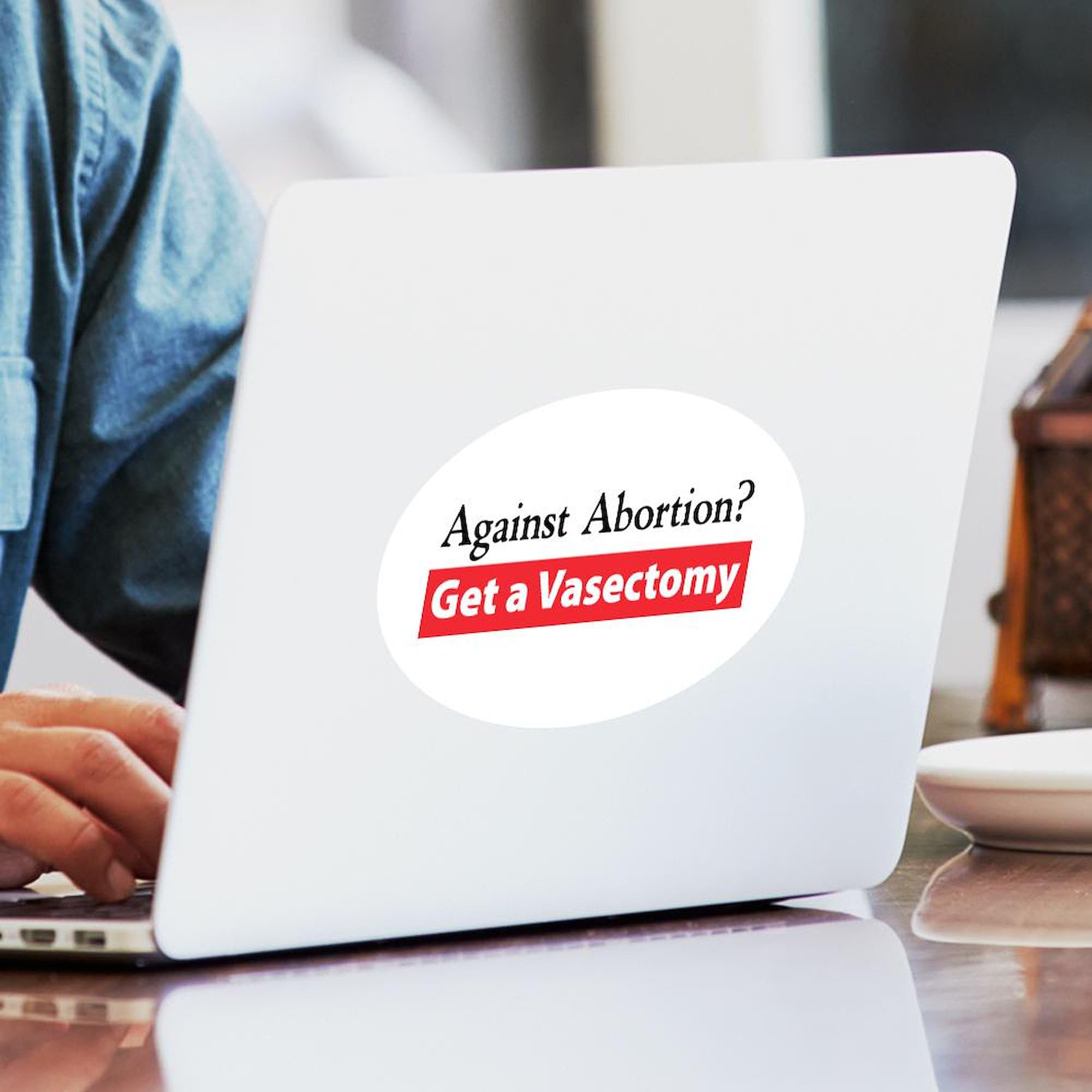 Funny Vasectomy Oval Sticker - Humorous Car Bumper Decal for Men's Health Awareness - Perfect for Cars, Laptops & Water Bottles