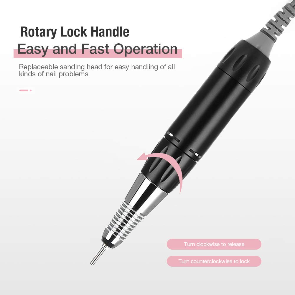 Professional Cordless Electric Nail Drill Kit - 30000 RPM Rechargeable Manicure Pedicure Tool with 6 Bits & LED Light | Perfect for Home Salon, Nail Art & DIY Nail Care