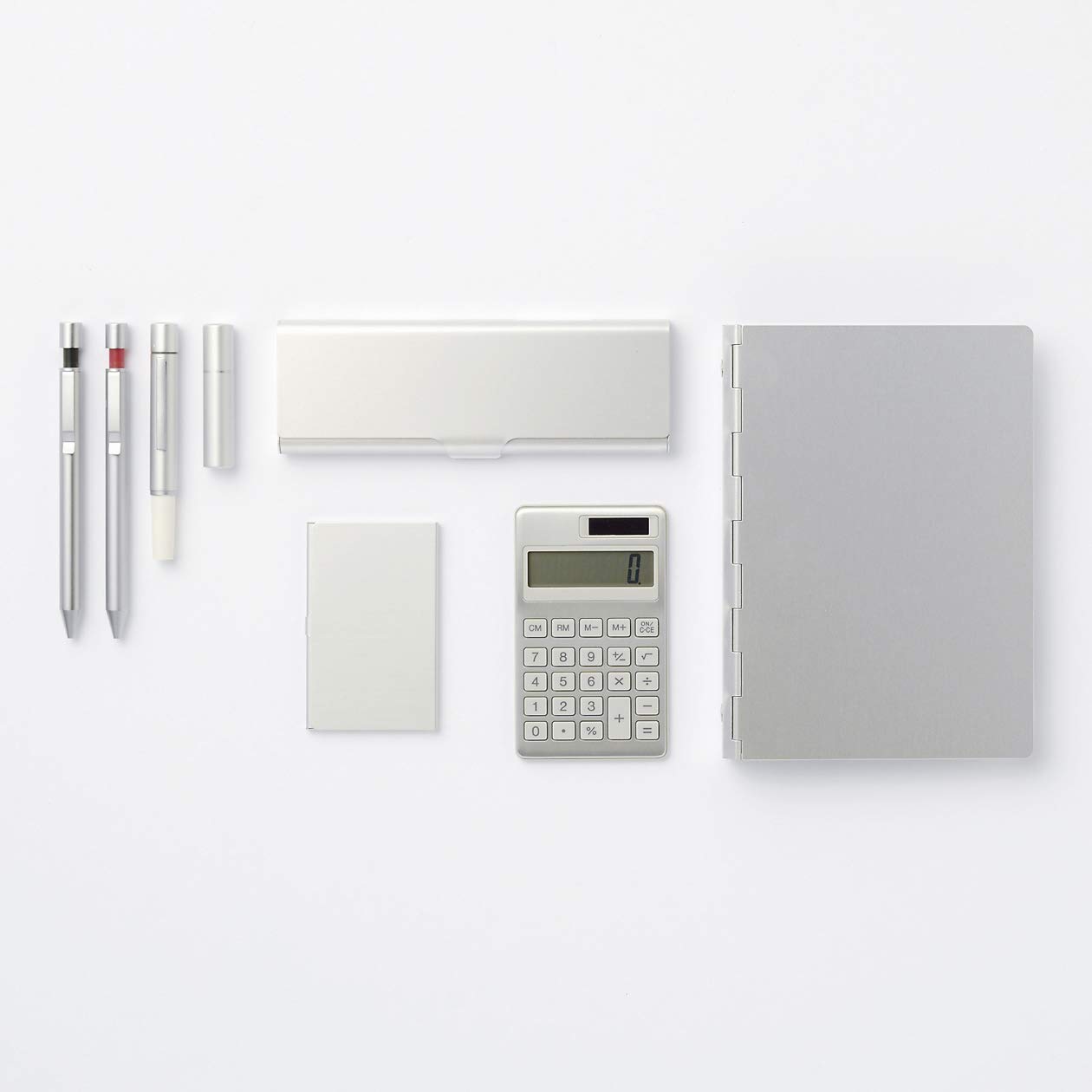 MUJI Aluminum Pen Case Box - Durable & Stylish Organizer for Pens, Pencils & Stationery - Perfect for School, Office & Travel