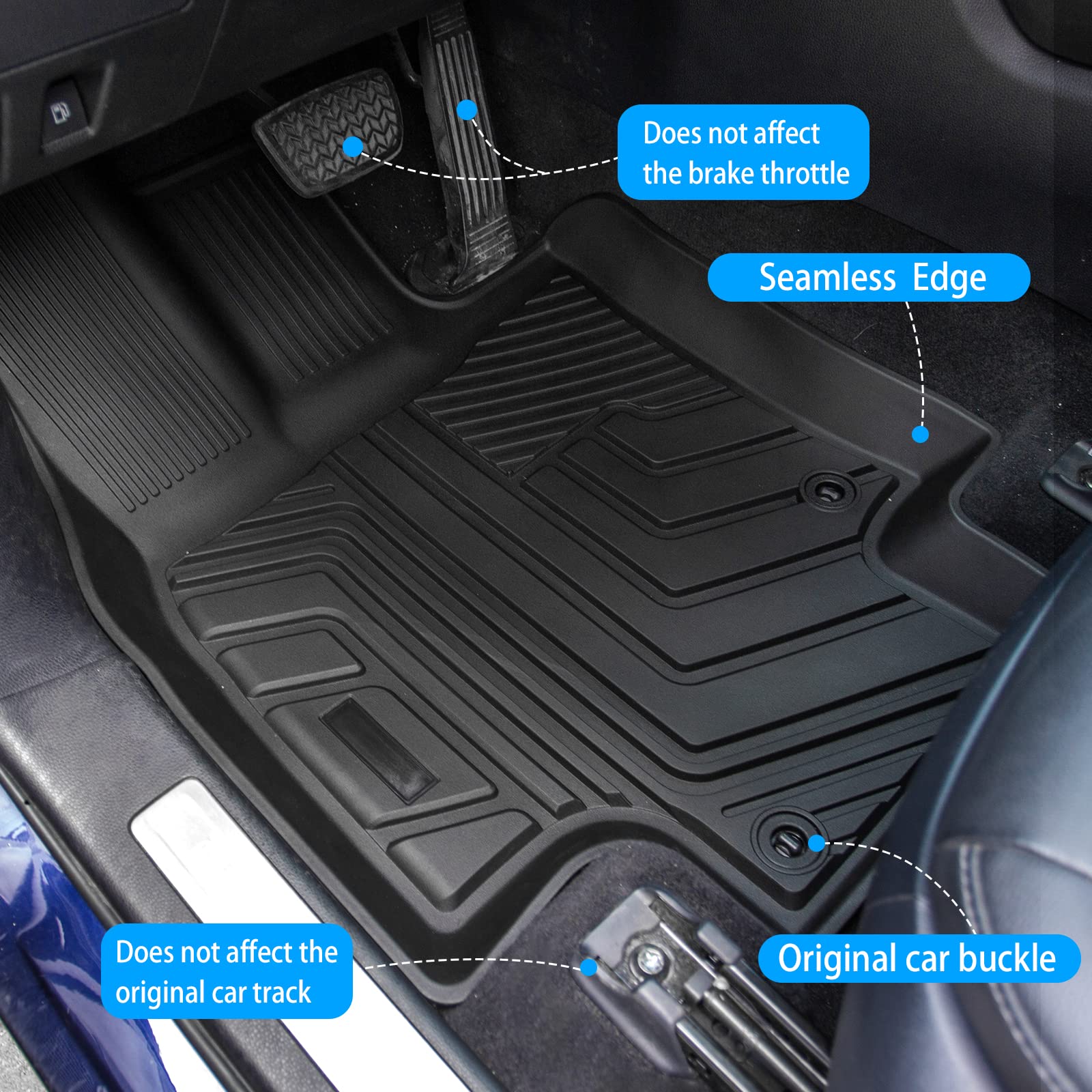 All-Weather TPE Floor Mats for 2020-2025 Toyota Highlander 3-Row SUV | Custom Fit 7-Seater Car Accessories | Durable Protection for Mud, Snow & Spills