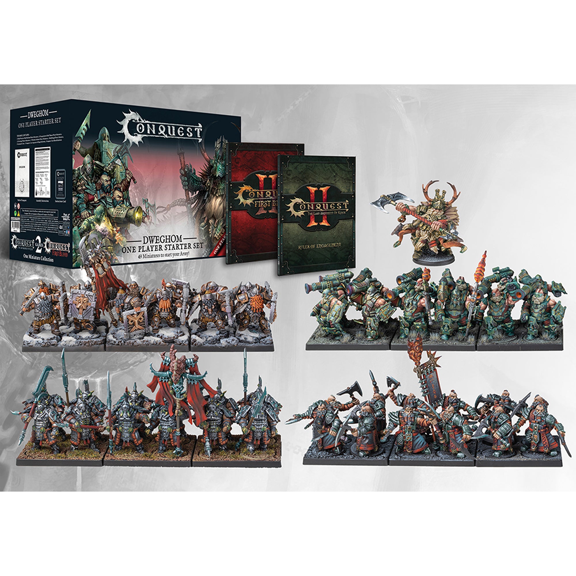 Dweghom: One Player Starter Set 2.0 - Fantasy Tabletop Miniature Game for Solo Play | Perfect for Beginners & Collectors | Home Gaming & Tournament Use