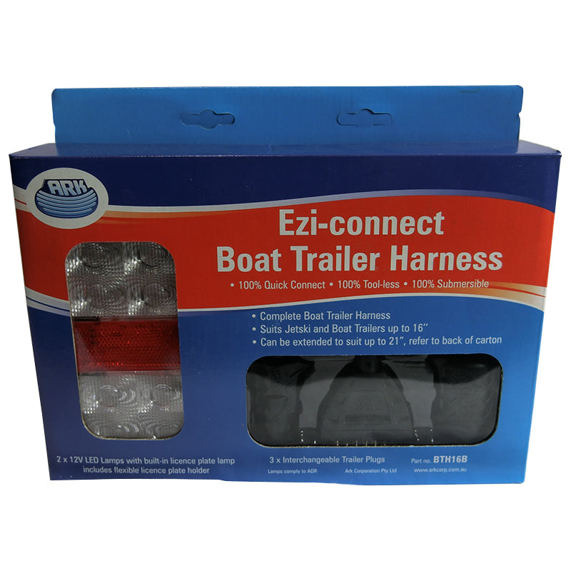Ark Ezi Connect Boat Trailer Harness - Tool-Free Quick Connect Kit (BTH16B) for Easy Trailer Wiring & Maintenance | Perfect for Boat Owners & Marine Enthusiasts