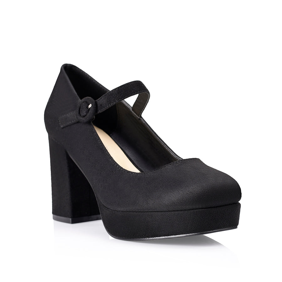 Hennessy Black Mary Jane Platform Shoes for Women - Stylish & Comfortable Heels for Work, Party, and Everyday Wear