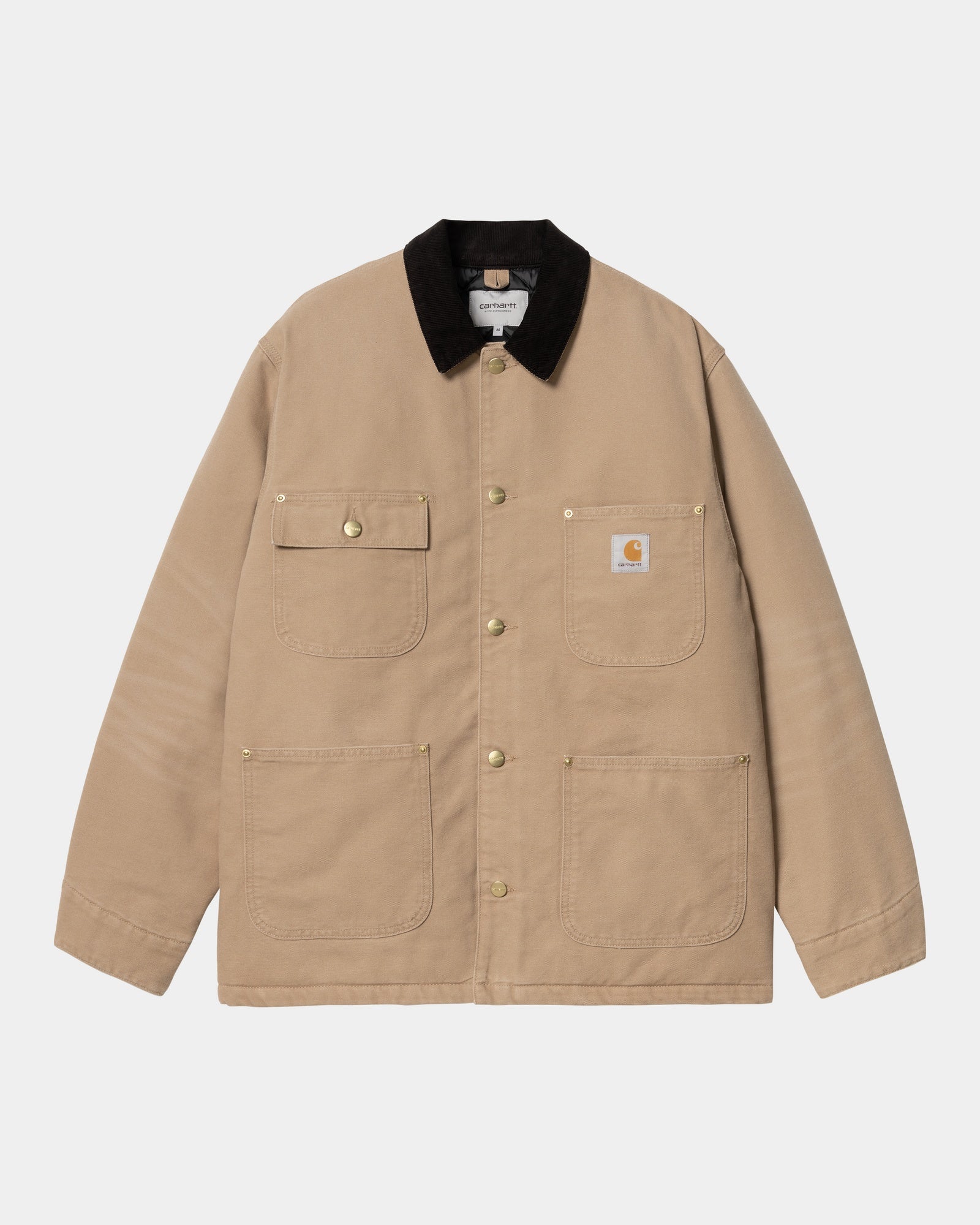 OG Chore Coat for Men - Winter Work Jacket in Peanut & Black Aged Canvas | Durable Outdoor Workwear for Cold Weather