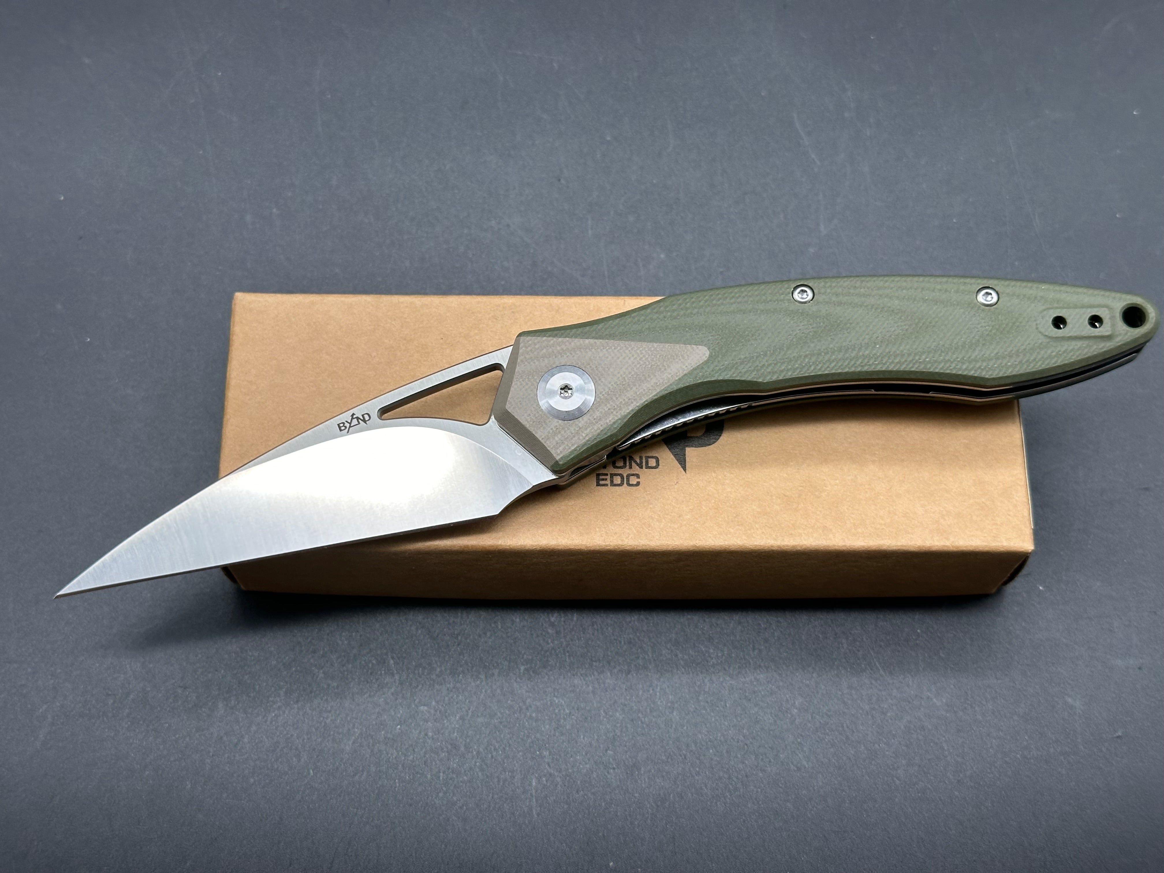 BEYOND EDC GEO Green G10 Handle VG-10 Wharncliffe Plain Edge Knife - Outdoor, Camping, Survival & Everyday Carry Tool