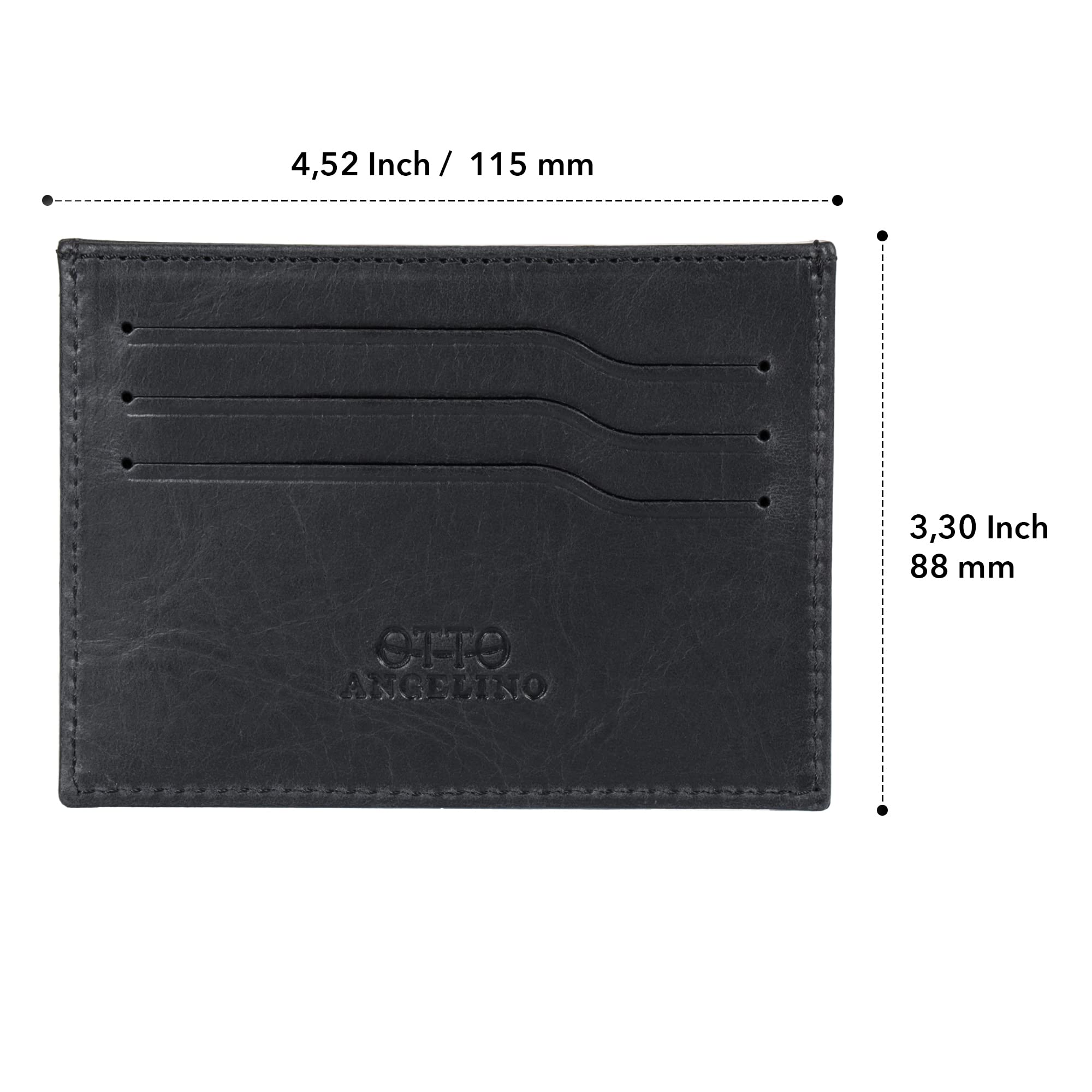 Genuine Leather Ultra Slim Minimalist Cardholder Wallet for Men & Women - RFID Blocking, 6 Card Slots - Perfect for Travel, Business & Everyday Use