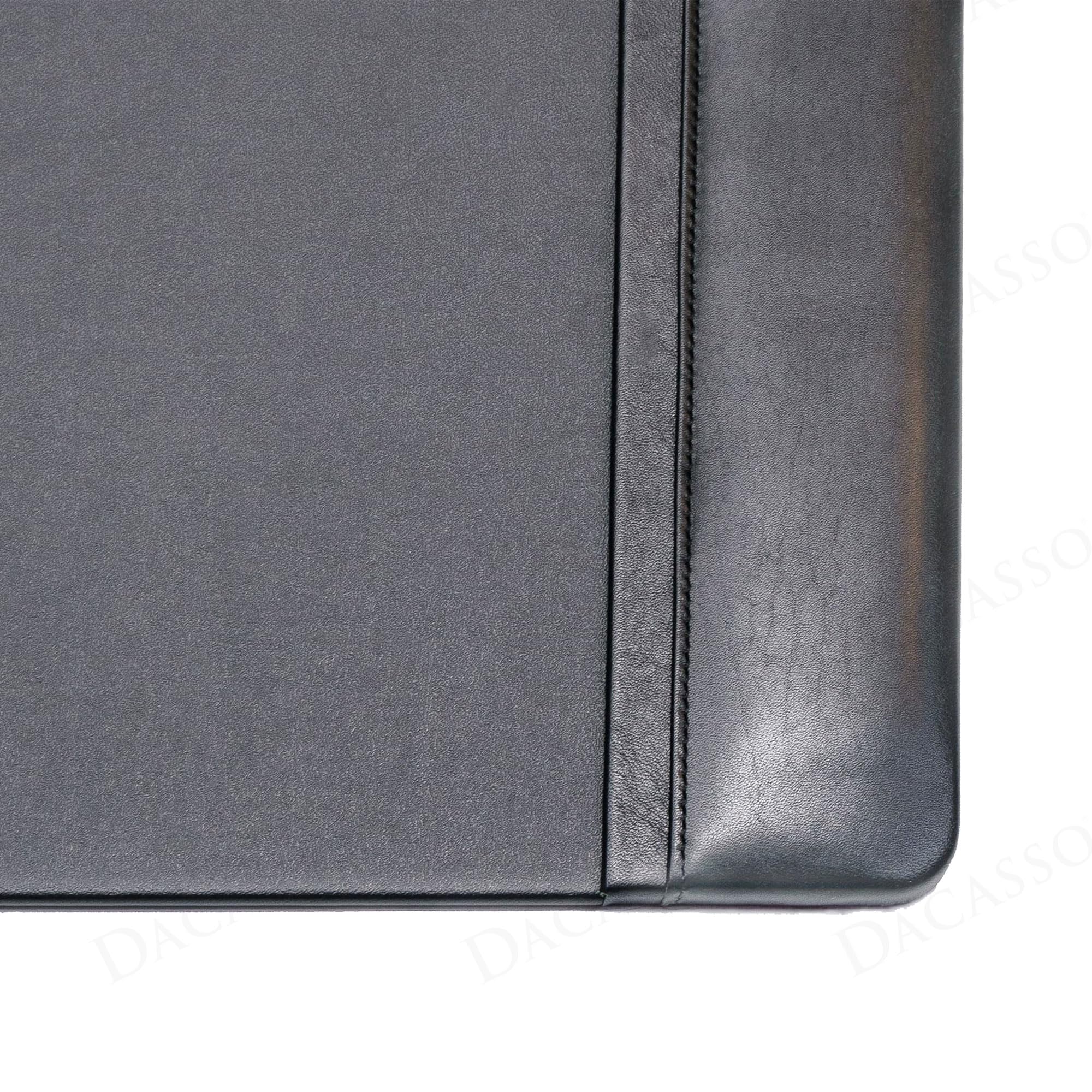 Dacasso Black Leather Desk Pad 38x24 Inch - Office Desk Protector for Work & Study