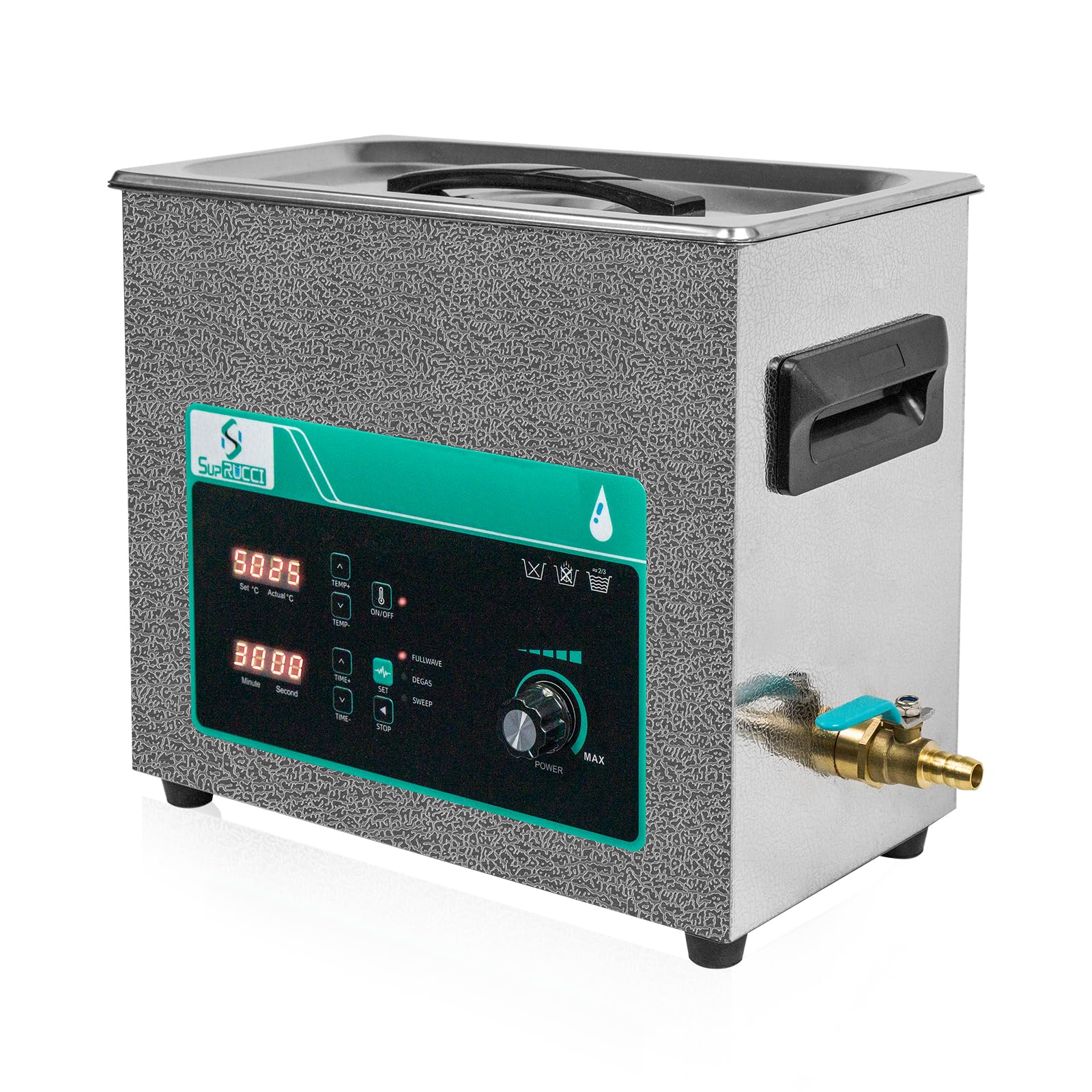 6L Ultrasonic Cleaner with Sweep Function & 180W Adjustable Power - Professional Cleaning for Carburetors, Engine Parts, Guns, Jewelry, Watches & More | Perfect for Automotive, Industrial & Home Use