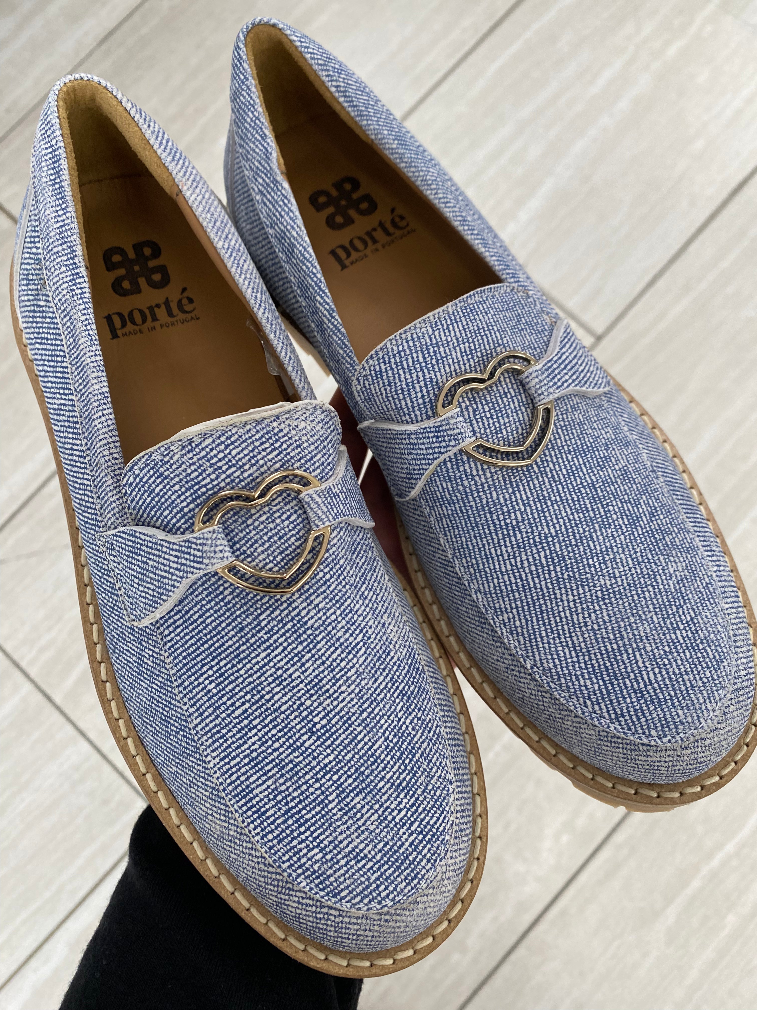 Porte Jean Heart Chunky Loafers for Women - Comfortable Slip-On Shoes with Chunky Heel - Perfect for Casual Outfits, Office Wear & Everyday Fashion