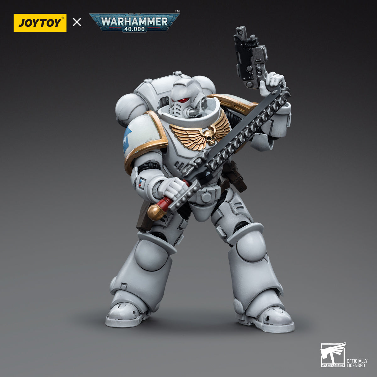 1/18 JOYTOY Warhammer 40K Space Marines White Consuls Intercessors Action Figure Set (3pcs) - Perfect for Collectors, Wargaming, and Tabletop Battles