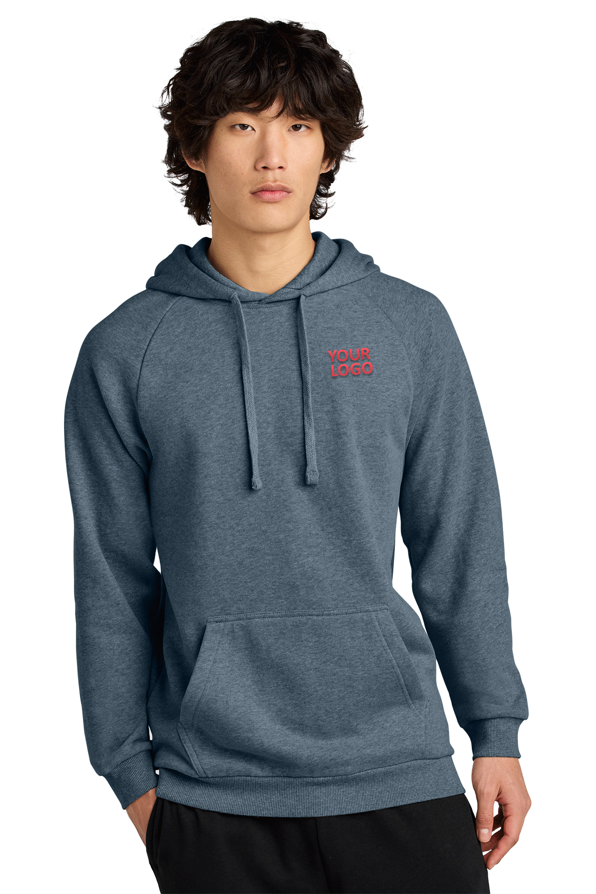 Custom District Cloud Fleece Hoodies - Soft & Cozy Flint Blue Heather Pullover for Men & Women - Perfect for Casual Wear, Street Style & Outdoor Activities
