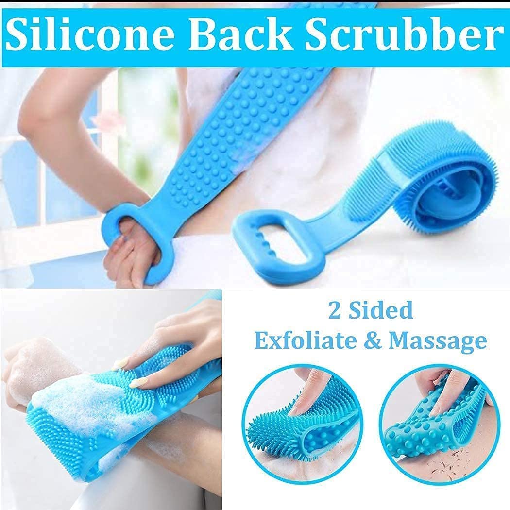 Nicolette Silicone Body Scrubber - Dual-Side Exfoliating Brush for Deep Skin Cleaning & Massage | Shower & Bath Use for Men & Women