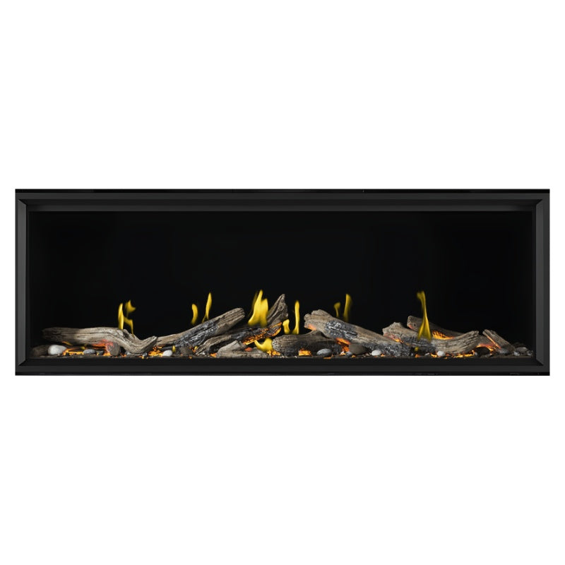 Napoleon 74-Inch Tall Vector Direct Vent Linear Gas Fireplace with Realistic Luminous Logs - Perfect for Modern Living Rooms & Luxury Home Heating