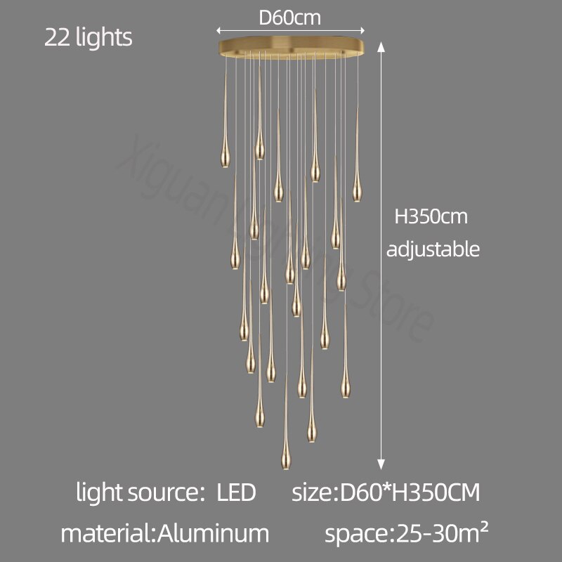 Elegant Staircase Chandelier - Modern Circular Cone Design Crystal Pendant Light for Hallway, Foyer & Stairwell - Perfect for Home Decor & Luxury Ambience Lighting