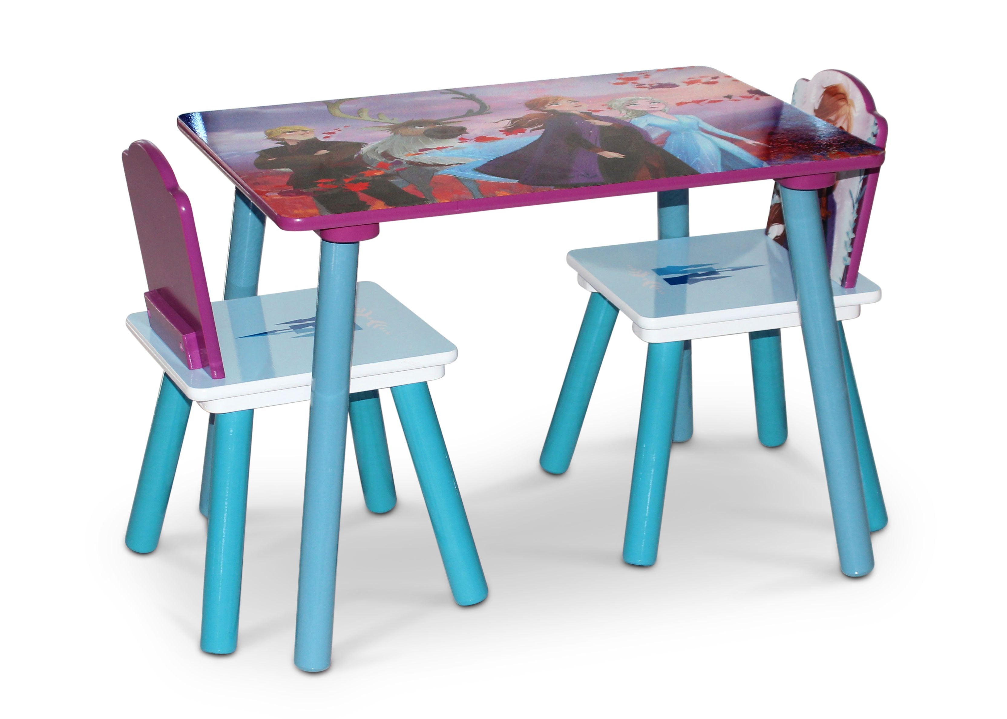Disney Frozen II Kids Playroom Set - 4 Piece Table & Chairs with 6-Bin Toy Storage Organizer for Toddlers | Perfect for Playrooms, Bedrooms & Daycare Centers