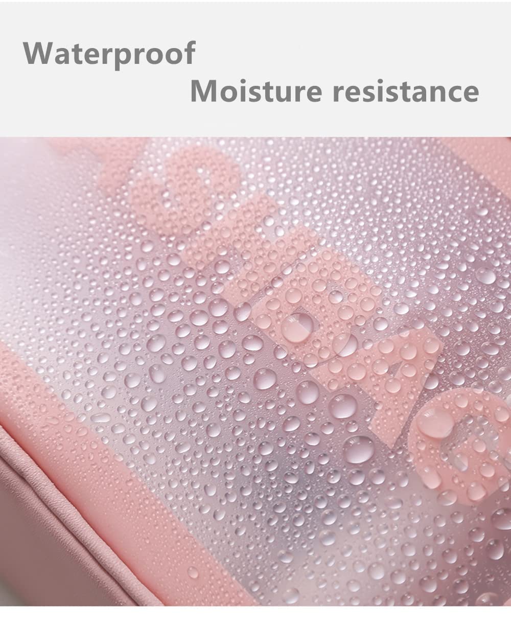 Clear Zippered Makeup Pouch - Transparent Toiletry Travel Bag for Cosmetics & Essentials - Waterproof Wash Bag for Men, Women & Girls - Perfect for Travel, Gym & Daily Organization