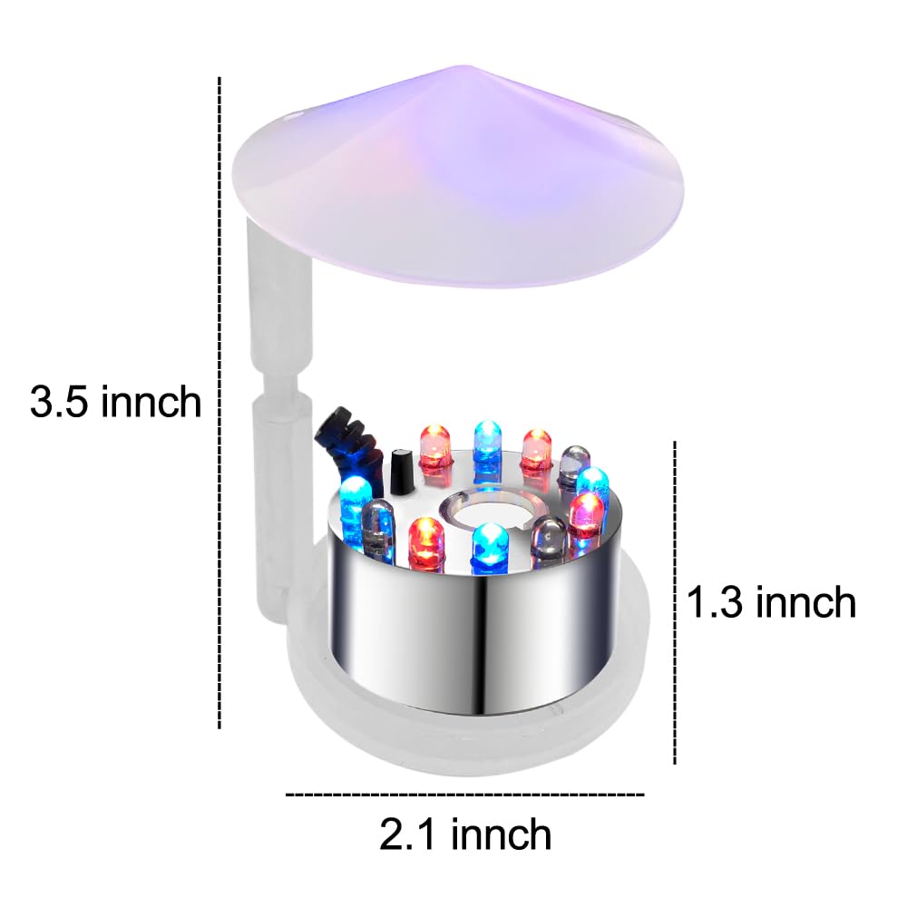 PULACO 12 LED Mist Maker Fogger Water Fountain Pond Fog Machine Atomizer Humidifier for Indoor Decor, Halloween Party, Home Garden & Relaxation