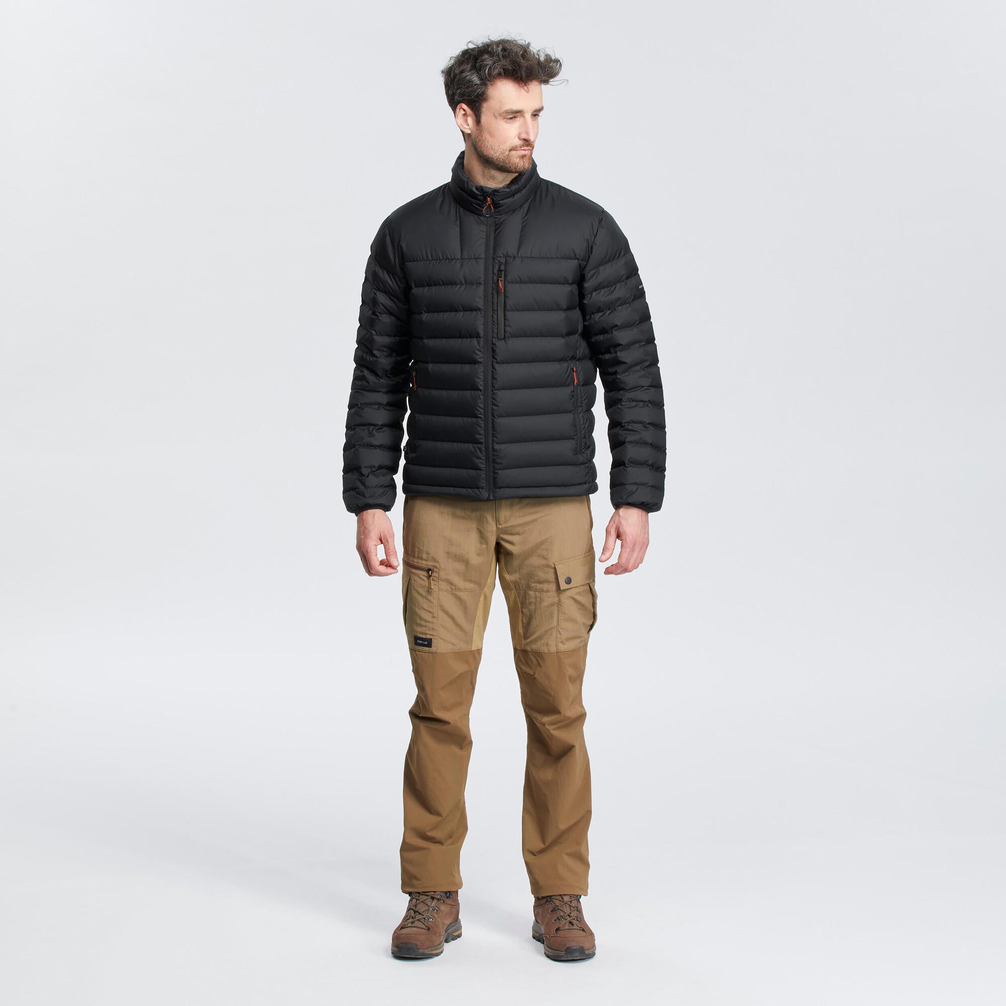 Forclaz Men's MT500 Down Puffer Jacket - Lightweight Warm Winter Coat, Waterproof Windproof Outdoor Jacket for Hiking, Skiing & Cold Weather Activities