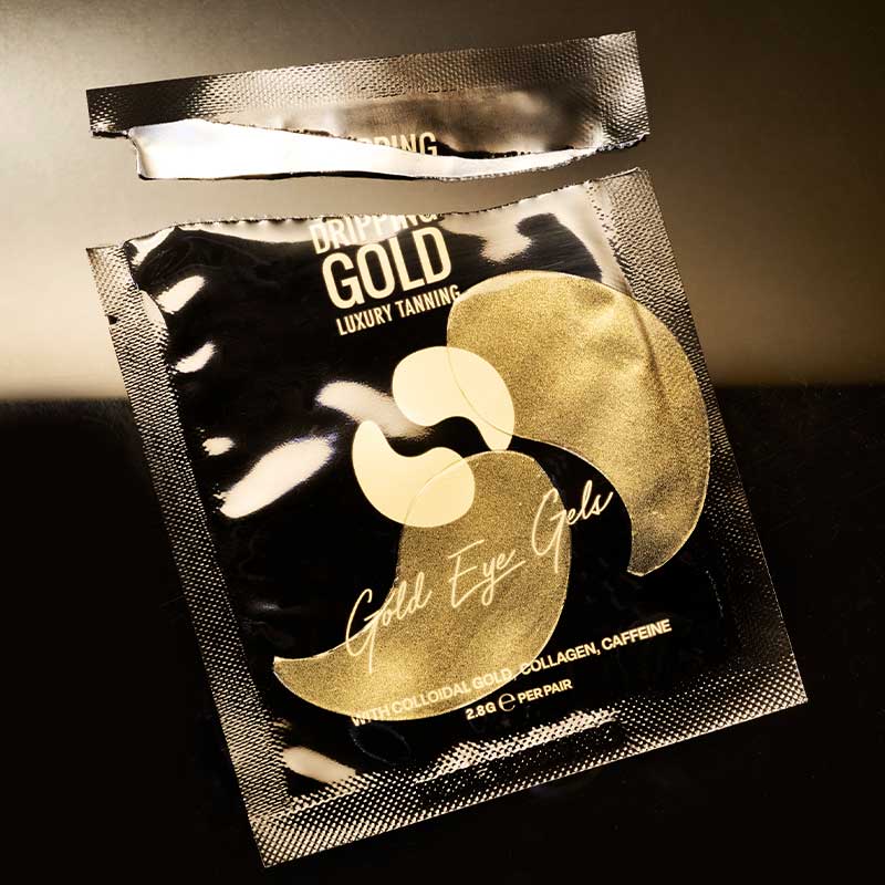 Dripping Gold Eye Gels for Dark Circles & Puffiness - Hydrating Under Eye Patches for Brightening & Anti-Aging - Perfect for Night Routine & Travel Skincare