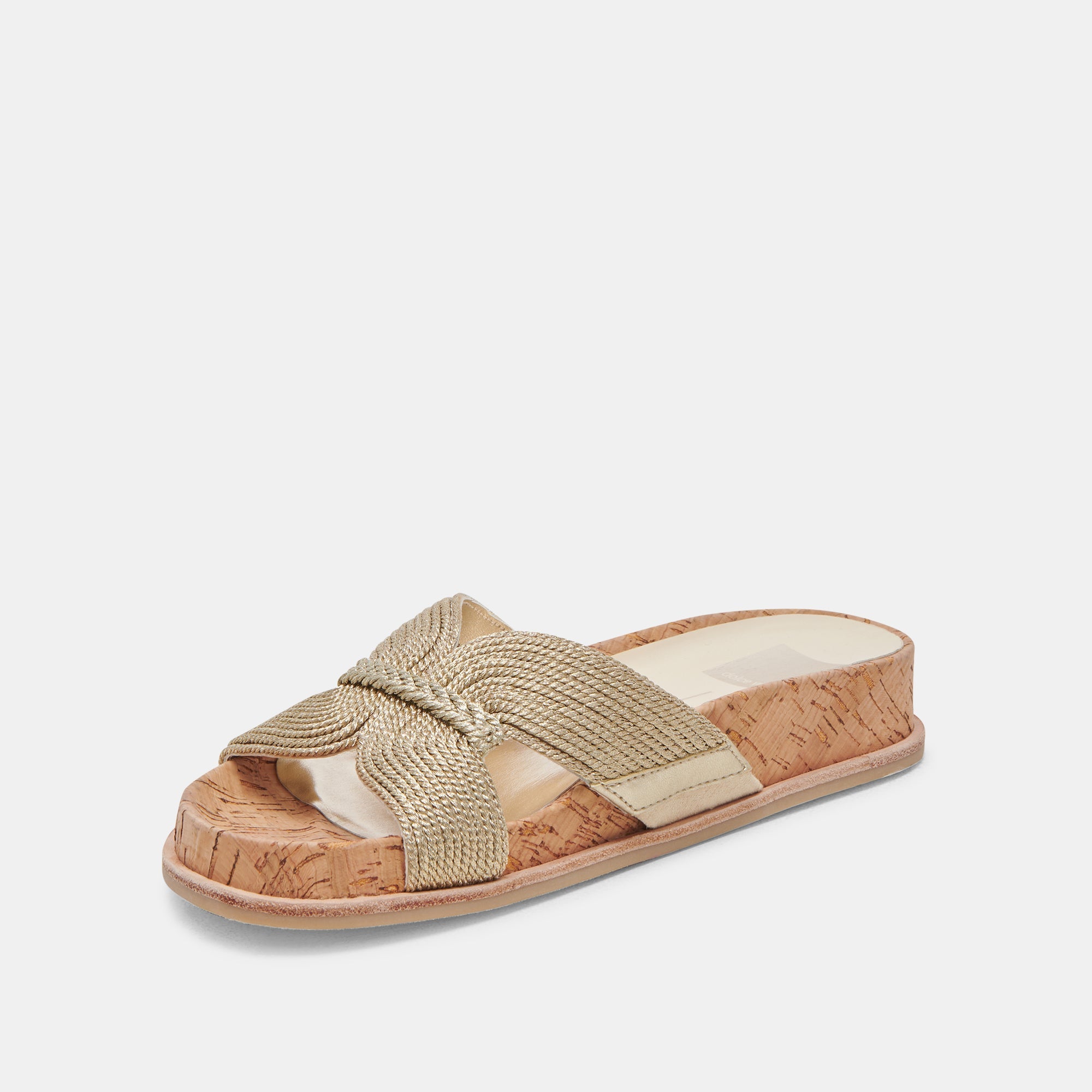 SELDA Women's Gold Raffia Sandals - Comfortable Summer Beach Flip Flops for Outdoor Walking, Vacation, and Casual Wear