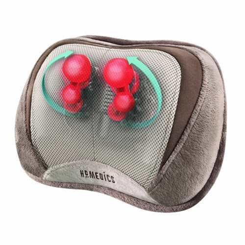 HOMEDICS 3D Shiatsu Select Massage Pillow with Heat - Purple SP 100H - Neck & Back Pain Relief for Home, Office & Car Use