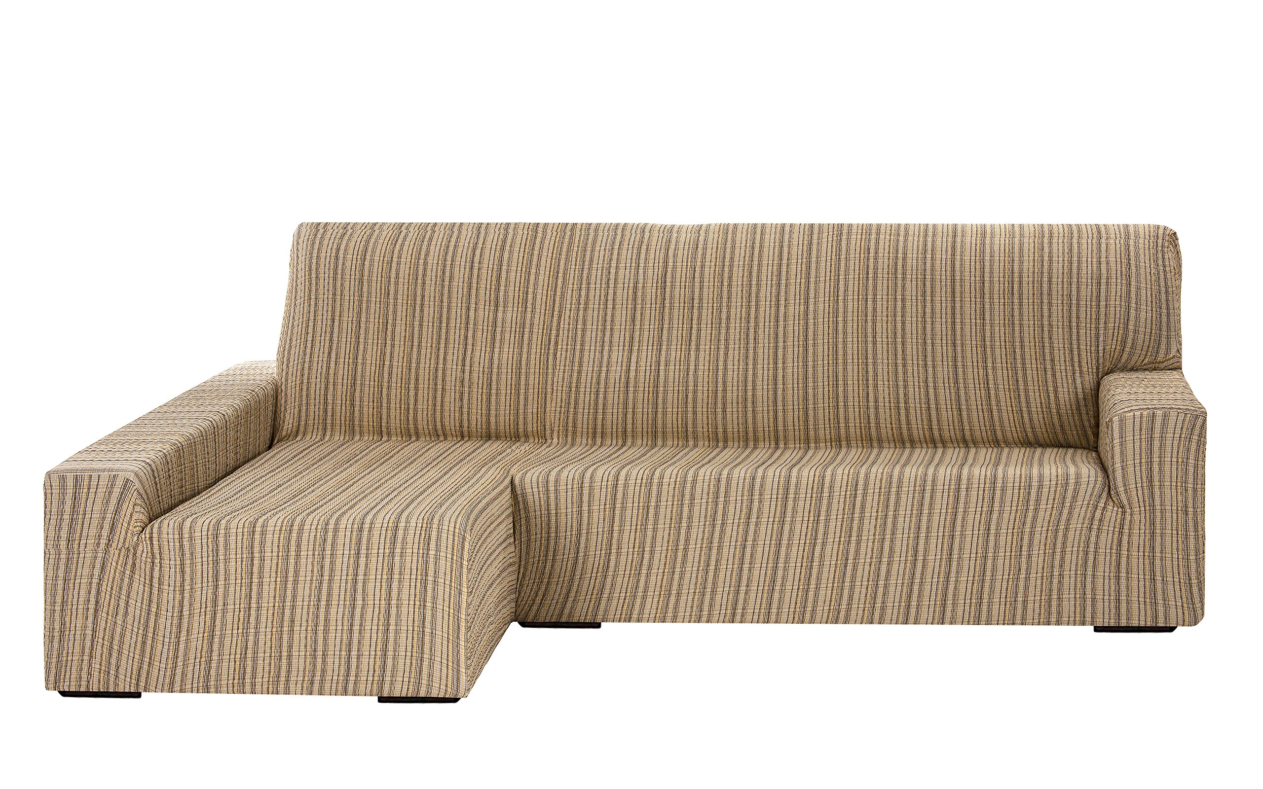 Martina Home Elastic Sofa Chaise Longue Cover - Left-Hand Fitting 32x42x17 cm Beige Stretchable Furniture Protector for Living Room, Bedroom & Office Use