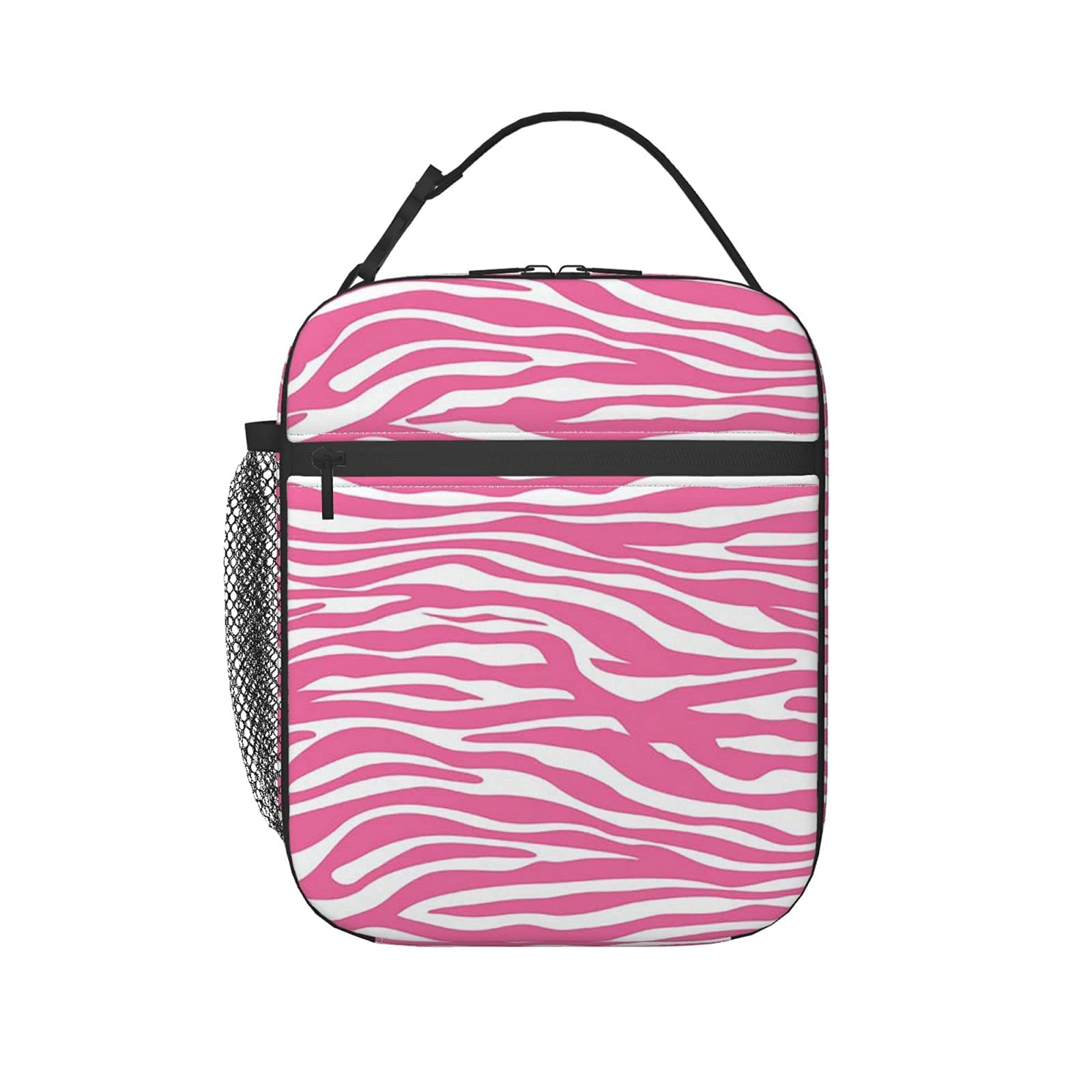 Pink Zebra Print Insulated Lunch Bag Tote for Women & Men - Leakproof Lunch Box Container for Work, School, Picnic, Travel & Outdoor Activities