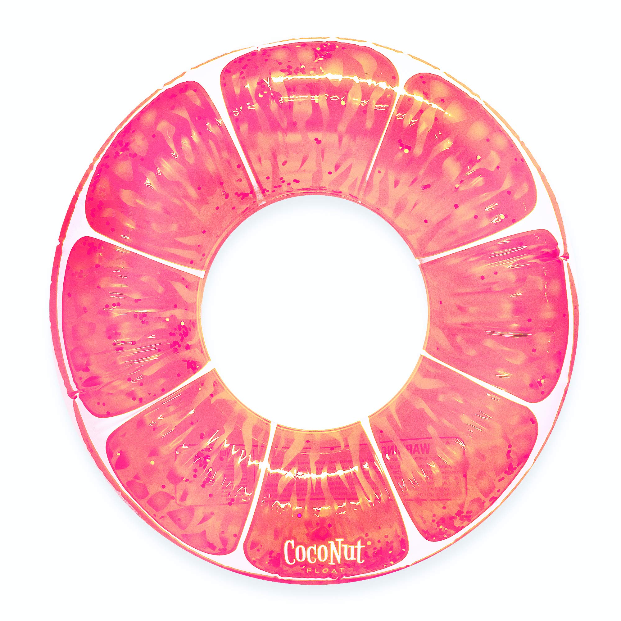 **CocoNut Float Glitter Citrus Pool Floats – 3.5ft Inflatable Ring Floats for Adults & Kids 8+ – Durable Summer Pool Lounge Tubes & Water Toys – Colorful Party Decorations for Beach, Pool Parties & Backyard Fun**
